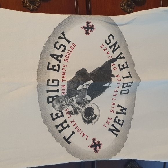 Upcycled Louis Armstron New Orleans Jazz tee sz Med - Picture 2 of 3